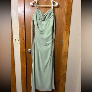 Azazie Mai Dress, Sage Green